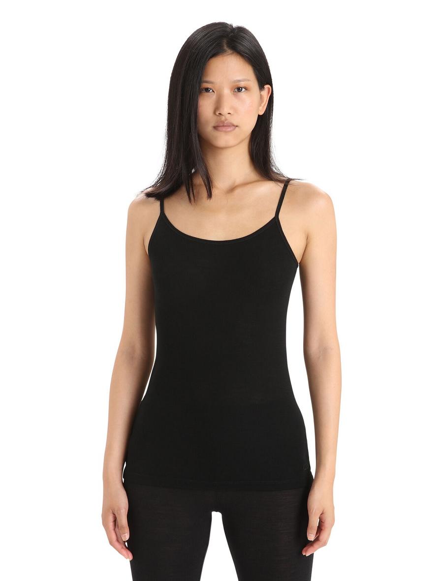 Sous Vêtement Icebreaker Merino 175 Everyday Cami Thermal Singlet Femme Noir | FR 1693DFMN